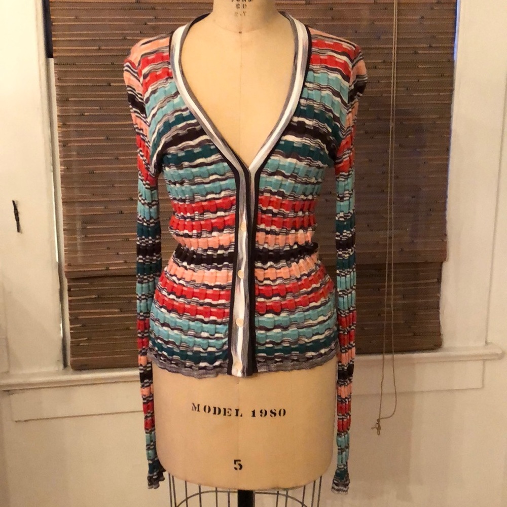 MISSONI  abstract striped cardigan.
